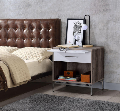 Cistus Weathered Gray Oak & White Accent Table - Just Furniture (PA) - Multi Location
