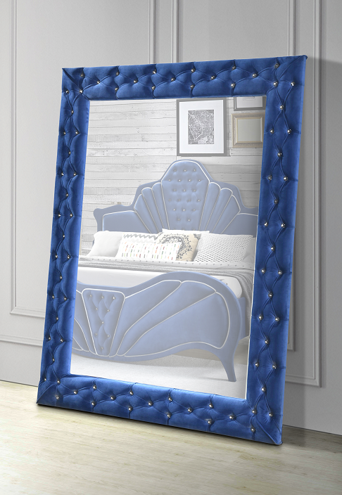 Dante Blue Velvet Accent Floor Mirror - Just Furniture (PA) - Multi Location