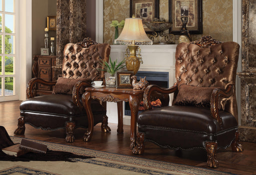 Dresden Golden Brown Velvet & Cherry Oak Chair & 1 Pillow - Just Furniture (PA) - Multi Location