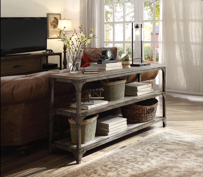 Gorden Weathered Oak & Antique Silver Console Table - Just Furniture (PA) - Multi Location