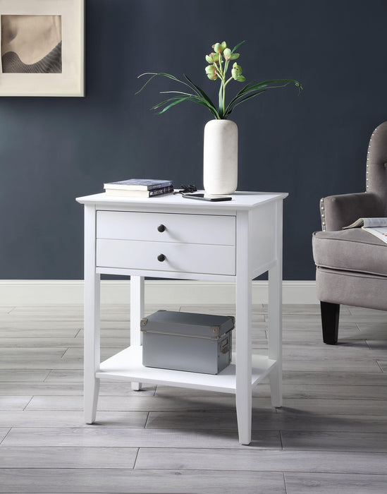 Grardor White Side Table (USB Charging Dock) - Just Furniture (PA) - Multi Location