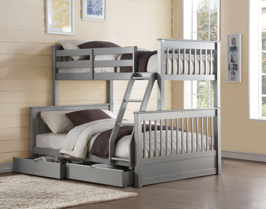 Haley II Gray Bunk Bed (Twin/Full) - Just Furniture (PA) - Multi Location
