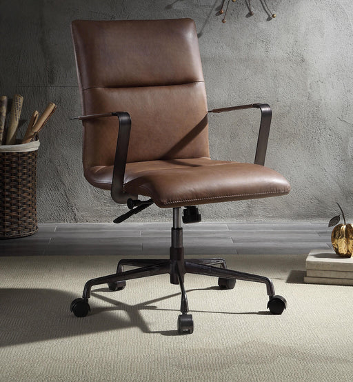 Indra Vintage Chocolate Top Grain Leather Office Chair - Just Furniture (PA) - Multi Location