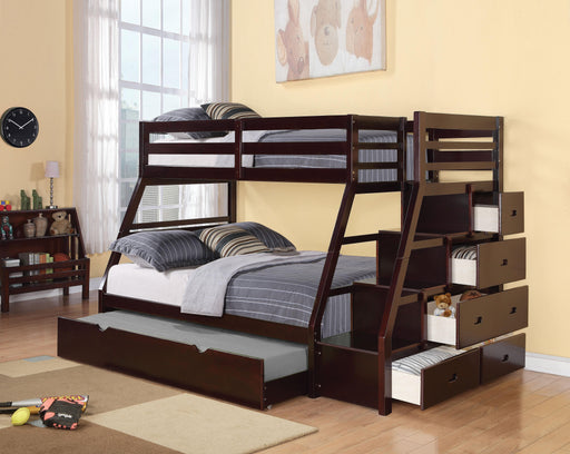 Jason Espresso Bunk Bed (Twin/Full) - Just Furniture (PA) - Multi Location