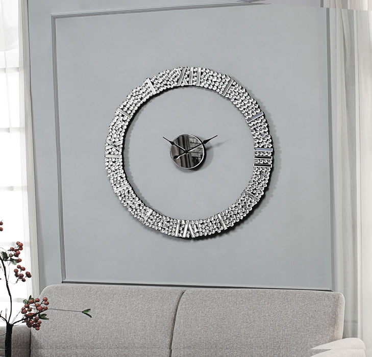 Kachina Mirrored & Faux Gems Wall Clock - Just Furniture (PA) - Multi Location