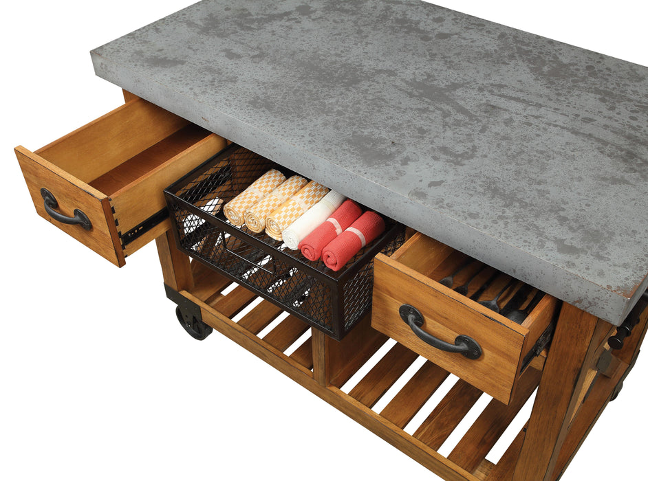 Kailey Antique Oak Kitchen Cart - Just Furniture (PA) - Multi Location