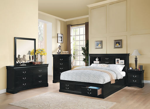 Louis Philippe III Black Eastern King Bed - Just Furniture (PA) - Multi Location