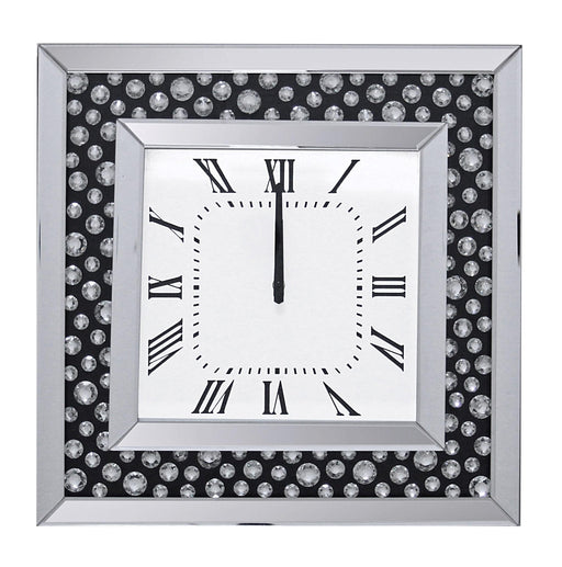 Marku Mirrored & Faux GemStones Wall Clock - Just Furniture (PA) - Multi Location