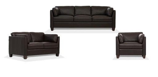 Matias Chocolate Leather 3-Piece Living Room Set - Just Furniture (PA) - Multi Location