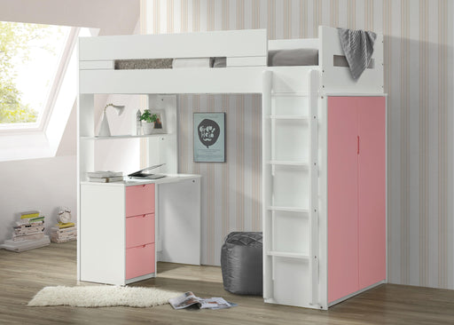 Nerice White & Pink Loft Bed - Just Furniture (PA) - Multi Location