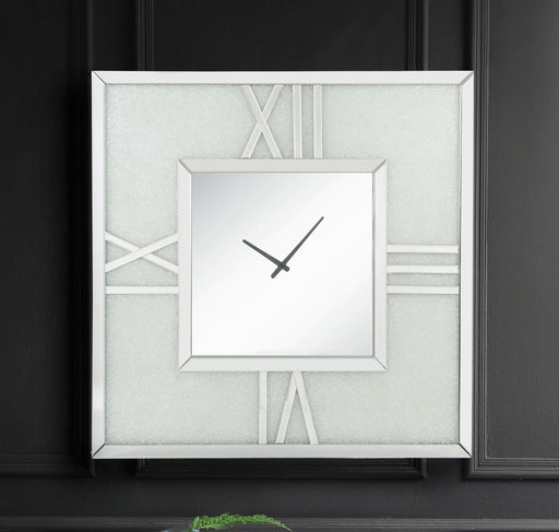 Noralie Mirrored & Faux Diamonds Wall Clock (LED) - Just Furniture (PA) - Multi Location