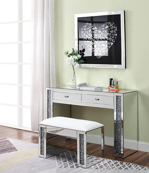 Noralie PU, Mirrored & Faux Diamonds Vanity Stool - Just Furniture (PA) - Multi Location