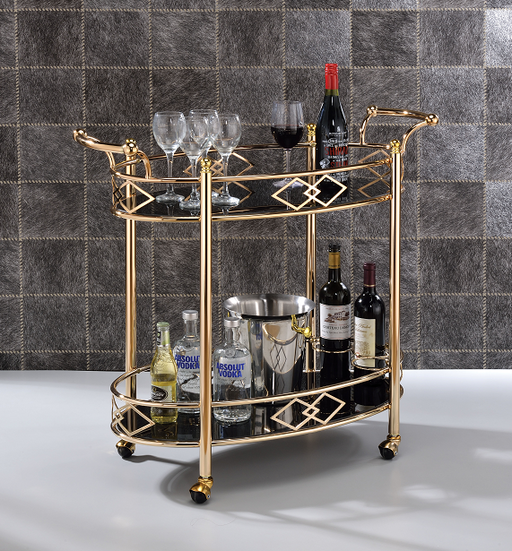 Ottesen Gold & Black Glass Serving Cart - Just Furniture (PA) - Multi Location