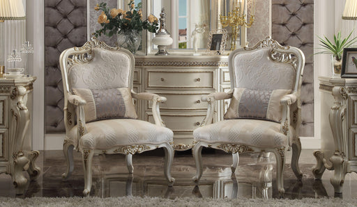 Picardy Fabric & Antique Pearl Chair & 1 Pillow - Just Furniture (PA) - Multi Location