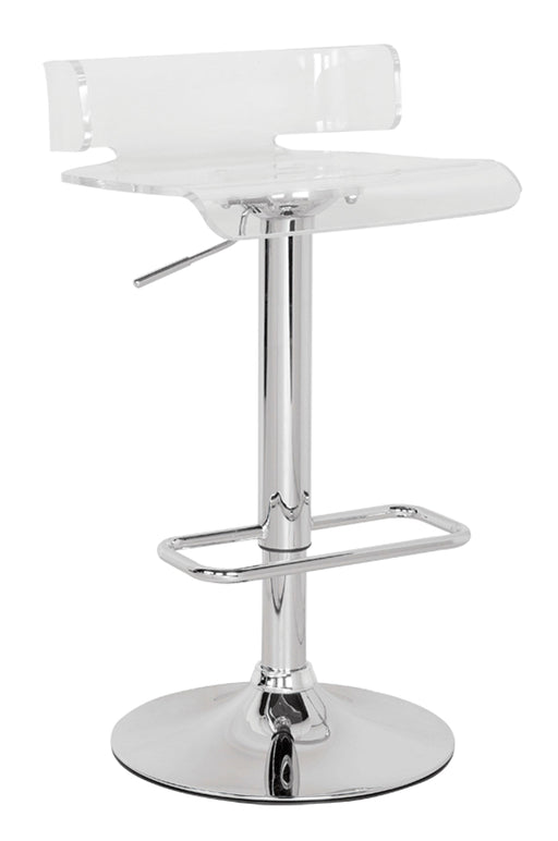 Rania Clear & Chrome Adjustable Stool (1Pc) - Just Furniture (PA) - Multi Location