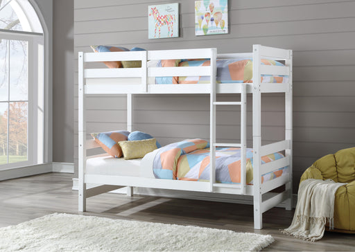 Ronnie White Bunk Bed (Twin/Twin) - Just Furniture (PA) - Multi Location