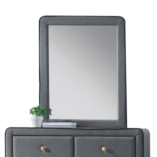 Valda Light Gray Fabric Mirror - Just Furniture (PA) - Multi Location