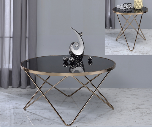 Valora Champagne & Black Glass Coffee Table - Just Furniture (PA) - Multi Location