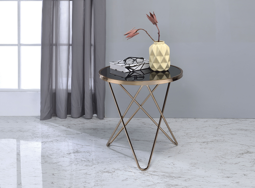 Valora Champagne & Black Glass End Table - Just Furniture (PA) - Multi Location