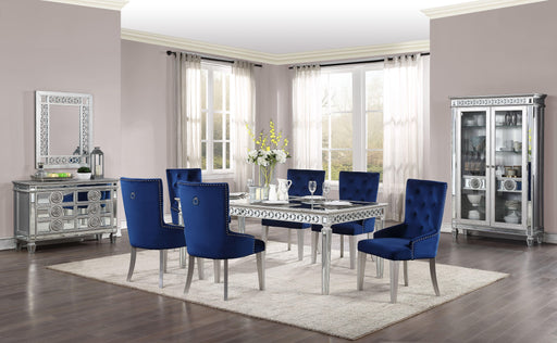 Varian Mirrored & Antique Platinum Dining Table (72"L) - Just Furniture (PA) - Multi Location