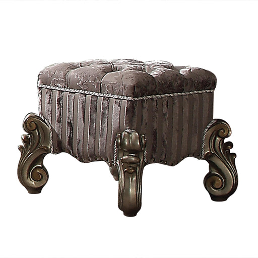 Versailles Fabric & Antique Platinum Vanity Stool - Just Furniture (PA) - Multi Location