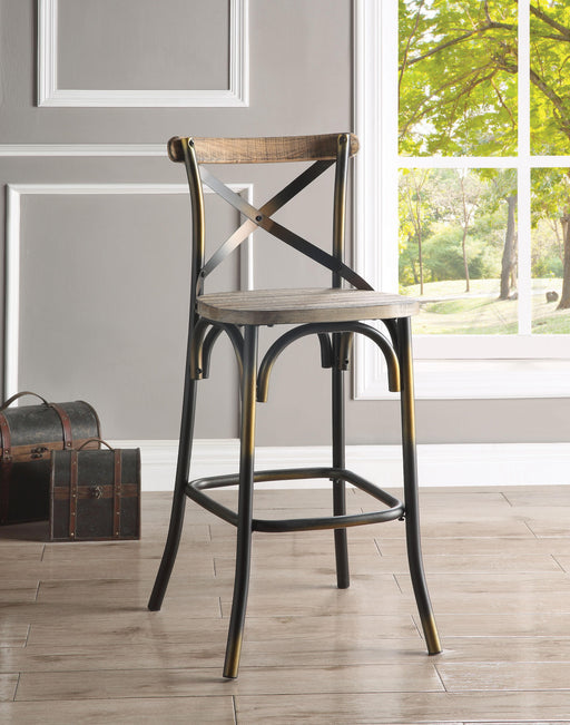 Zaire Antique Copper & Antique Oak Bar Chair (1Pc) - Just Furniture (PA) - Multi Location