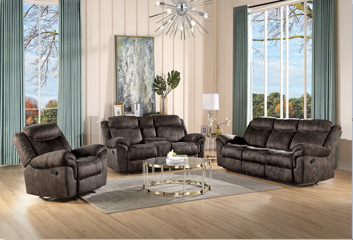 Zubaida 2-Tone Chocolate Velvet Sofa (Glider & Motion) - Just Furniture (PA) - Multi Location