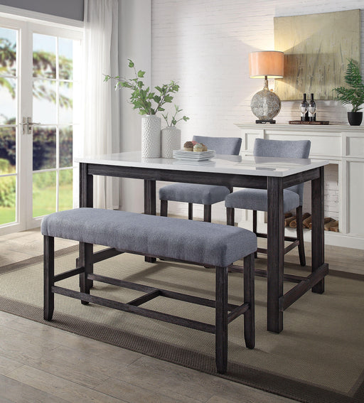 Yelena Marble & Weathered Espresso Counter Height Table - Just Furniture (PA) - Multi Location