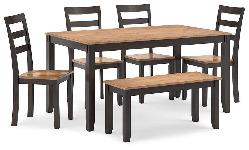 Gesthaven Dining Table with 4 Chairs and Bench (Set of 6) - Just Furniture (PA) - Multi Location