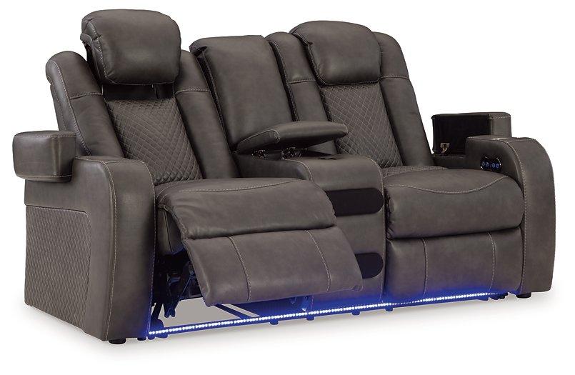 Fyne-Dyme Power Reclining Loveseat with Console - Just Furniture (PA) - Multi Location