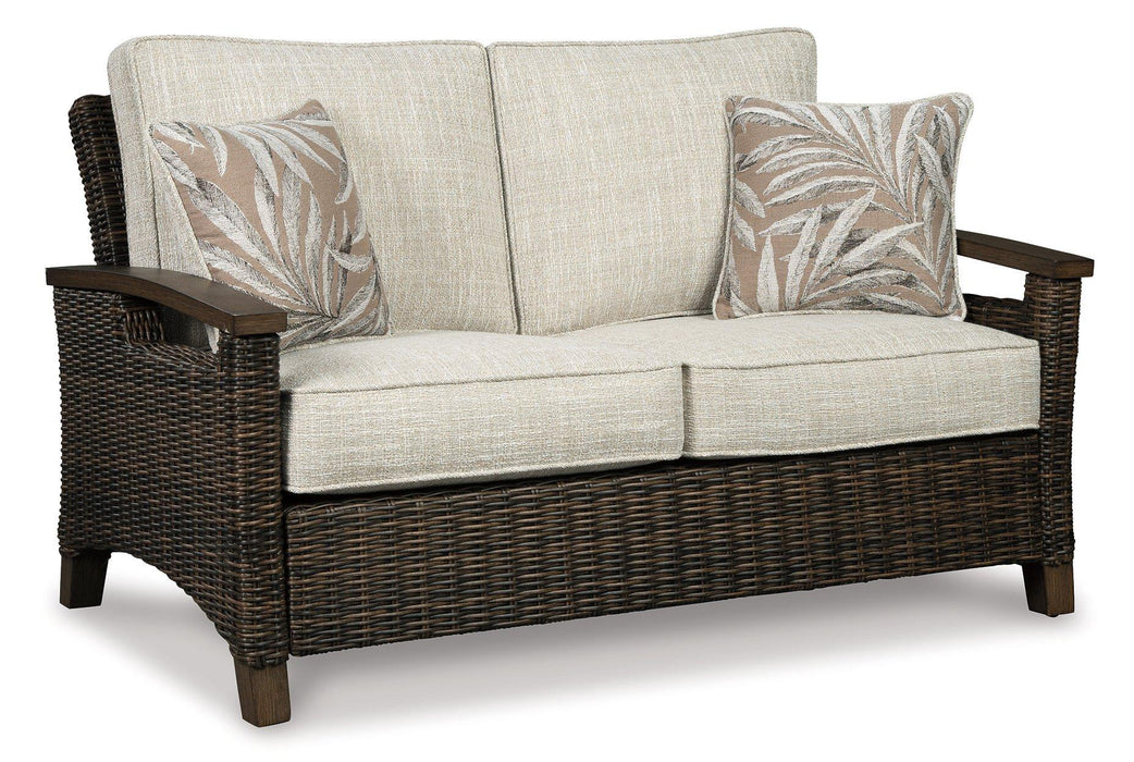 Paradise Trail Outdoor Loveseat, Lounge Chairs and Fire Pit Table - Just Furniture (PA) - Multi Location