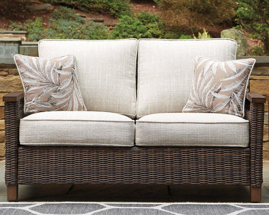 Paradise Trail Outdoor Loveseat, Lounge Chairs and Fire Pit Table - Just Furniture (PA) - Multi Location