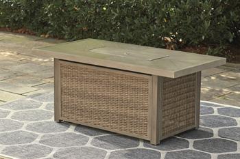 Beachcroft Beachcroft Fire Pit Table with Four Nuvella Swivel Lounge Chairs - Just Furniture (PA) - Multi Location