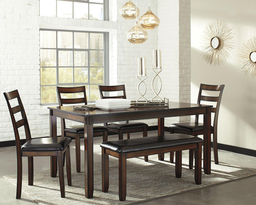 Coviar Dining Table and Chairs with Bench (Set of 6) - Just Furniture (PA) - Multi Location
