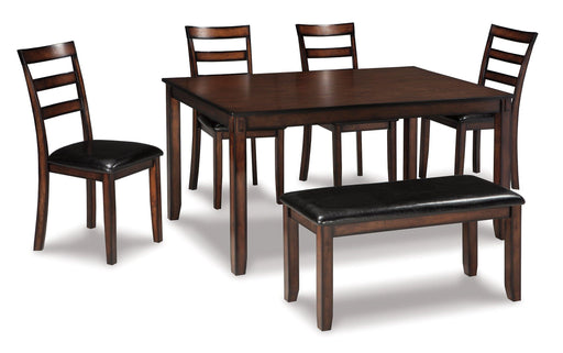 Coviar Dining Table and Chairs with Bench (Set of 6) - Just Furniture (PA) - Multi Location