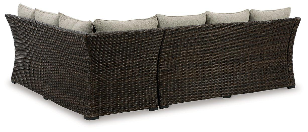 Brook Ranch Outdoor Sofa Sectional/Bench with Cushion (Set of 3) - Just Furniture (PA) - Multi Location
