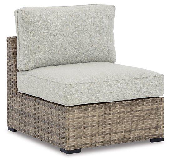 Calworth Outdoor Armless Chair with Cushion (Set of 2) - Just Furniture (PA) - Multi Location
