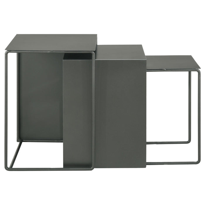 Imez 3-piece Rectangular Metal Nesting Table Grey - Just Furniture (PA) - Multi Location