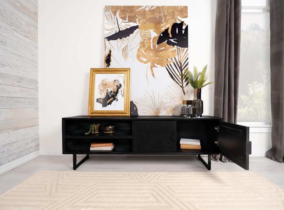 Marsden 2-door Wood 70" TV Stand Charcoal Black - Just Furniture (PA) - Multi Location