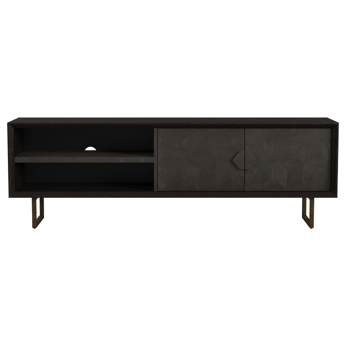Marsden 2-door Wood 70" TV Stand Charcoal Black - Just Furniture (PA) - Multi Location