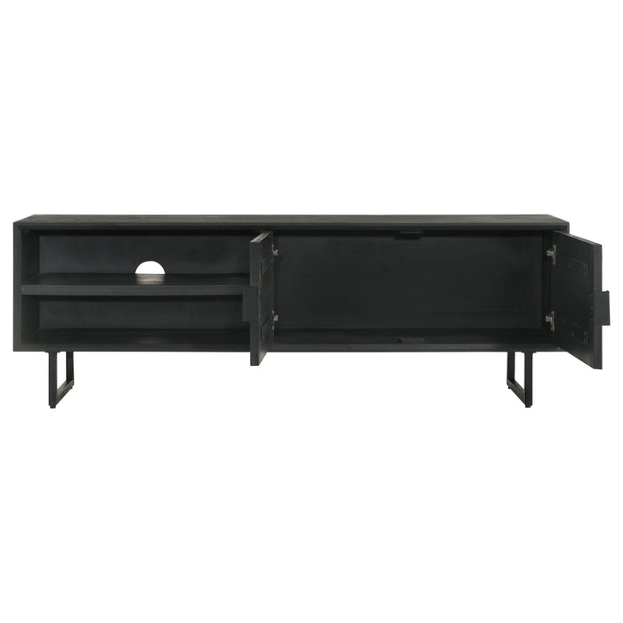Marsden 2-door Wood 70" TV Stand Charcoal Black - Just Furniture (PA) - Multi Location