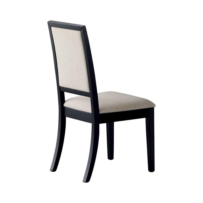 Louise Upholstered Dining Side Chairs Black and Cream (Set of 2) - Just Furniture (PA) - Multi Location