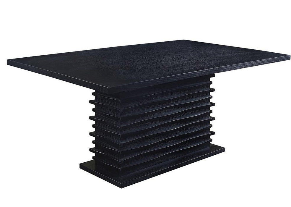 Stanton Rectangle Pedestal Dining Table Black - Just Furniture (PA) - Multi Location
