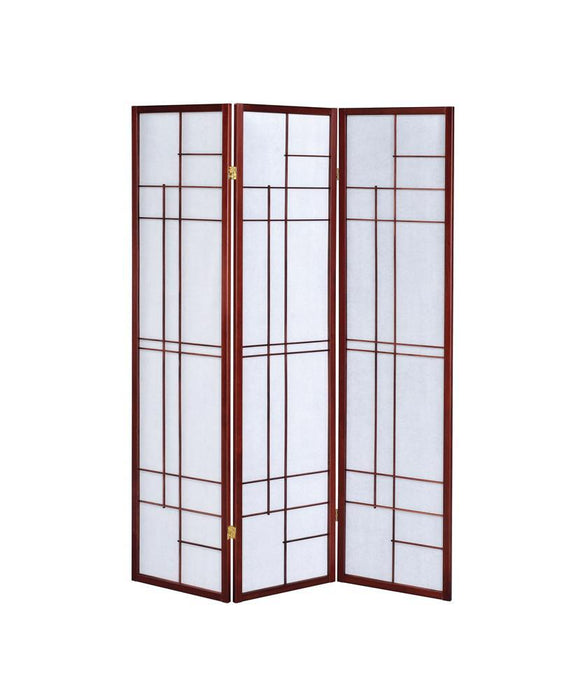 Katerina 3-panel Folding Floor Screen White and Cherry - Just Furniture (PA) - Multi Location