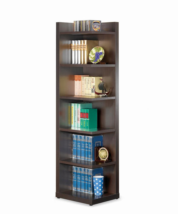 Pinckard 6-tier Corner Bookcase Cappuccino - Just Furniture (PA) - Multi Location