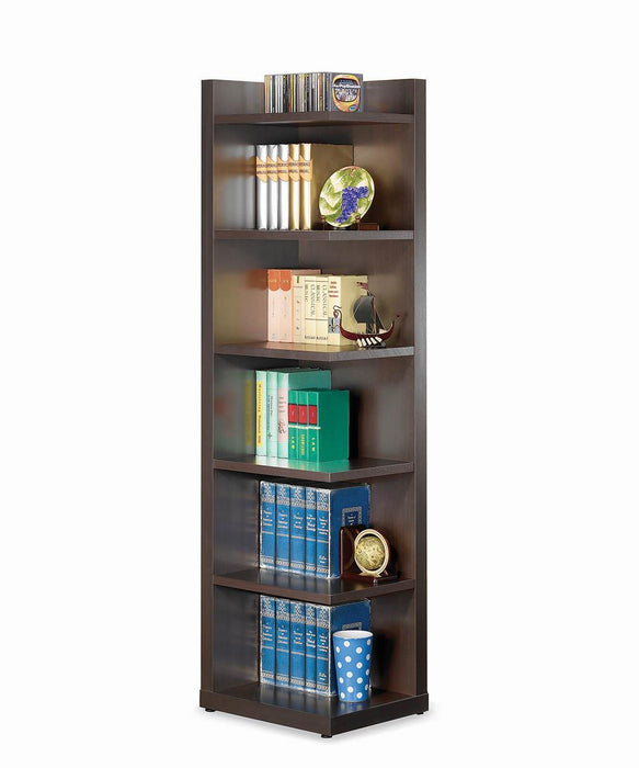 Pinckard 6-tier Corner Bookcase Cappuccino - Just Furniture (PA) - Multi Location