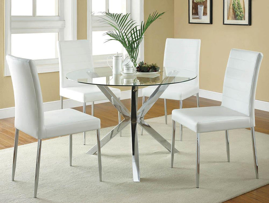Vance Glass Top Dining Table with X-cross Base Chrome - Just Furniture (PA) - Multi Location