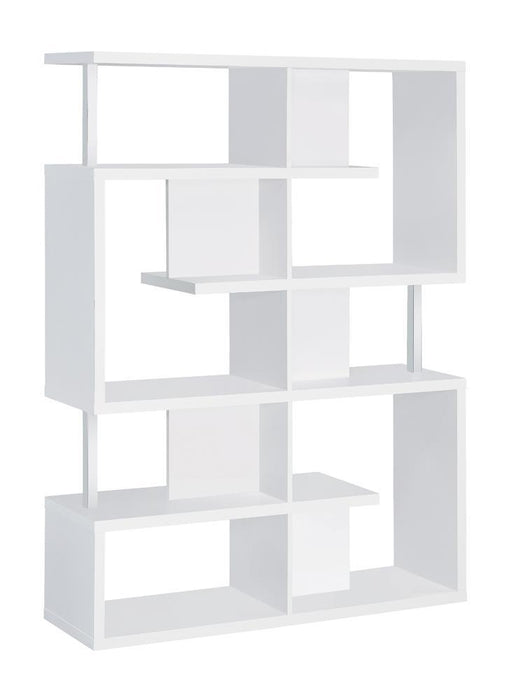 Hoover 5-tier Bookcase White and Chrome - Just Furniture (PA) - Multi Location