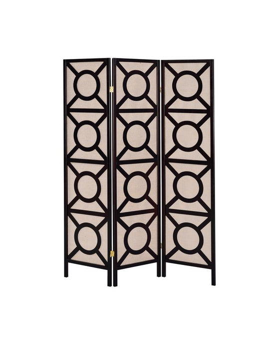 Vulcan 3-panel Geometric Folding Screen Tan and Cappuccino - Just Furniture (PA) - Multi Location