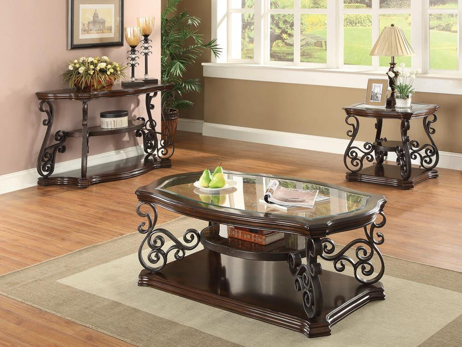 Laney End Table Deep Merlot and Clear - Just Furniture (PA) - Multi Location